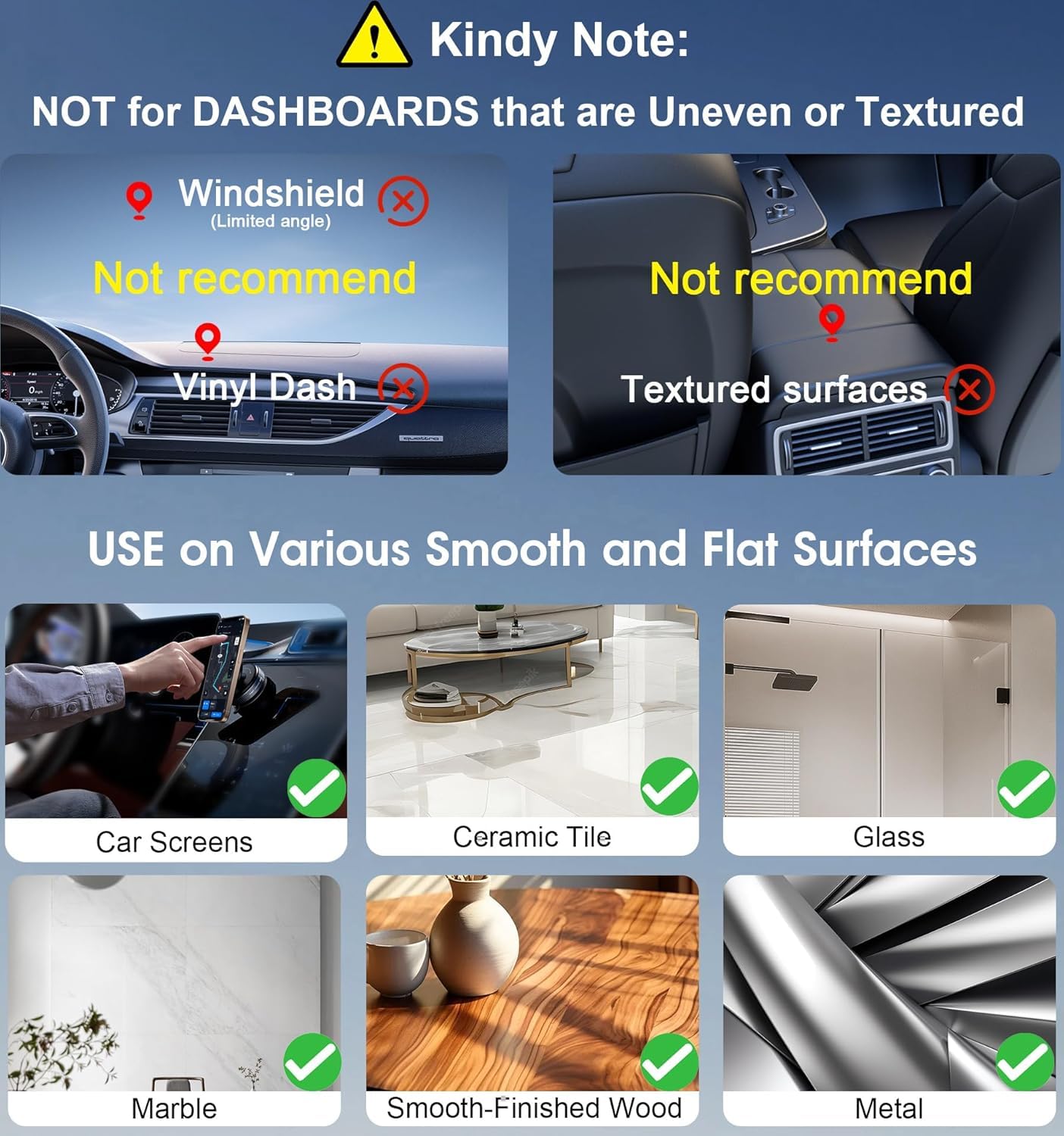 Magnetic Car Phone Holder – Ultra Vacuum Suction Mount | Strong Magnetic Grip | 360° Adjustable | Universal Dashboard Mount