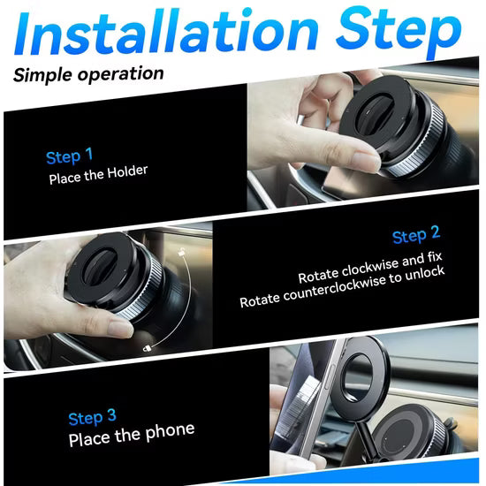 360° vacuum magnetic phone holder