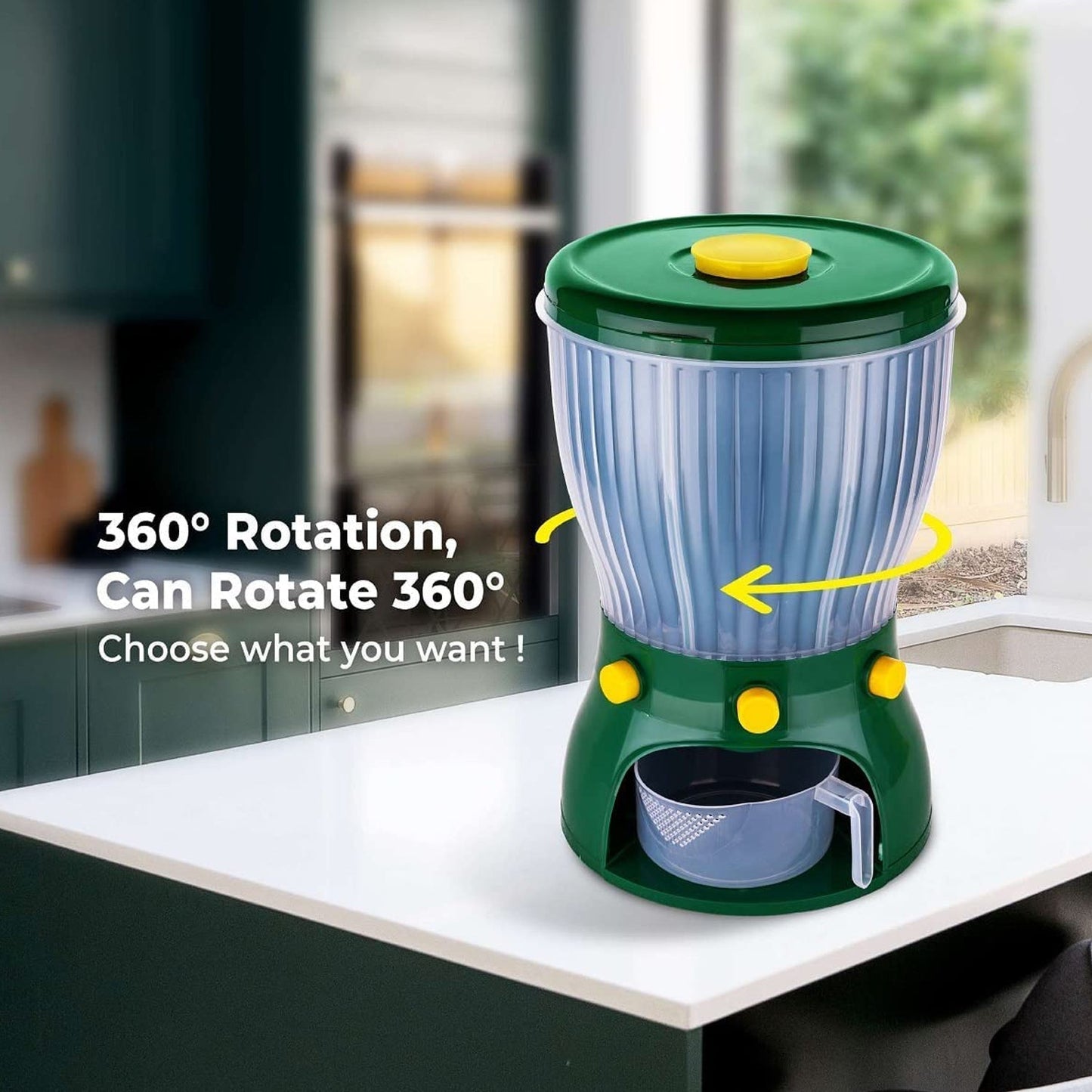 4 In 1 360 Degree Rotation Cereal Dispenser (Approx 10 Kg 1 Pc)