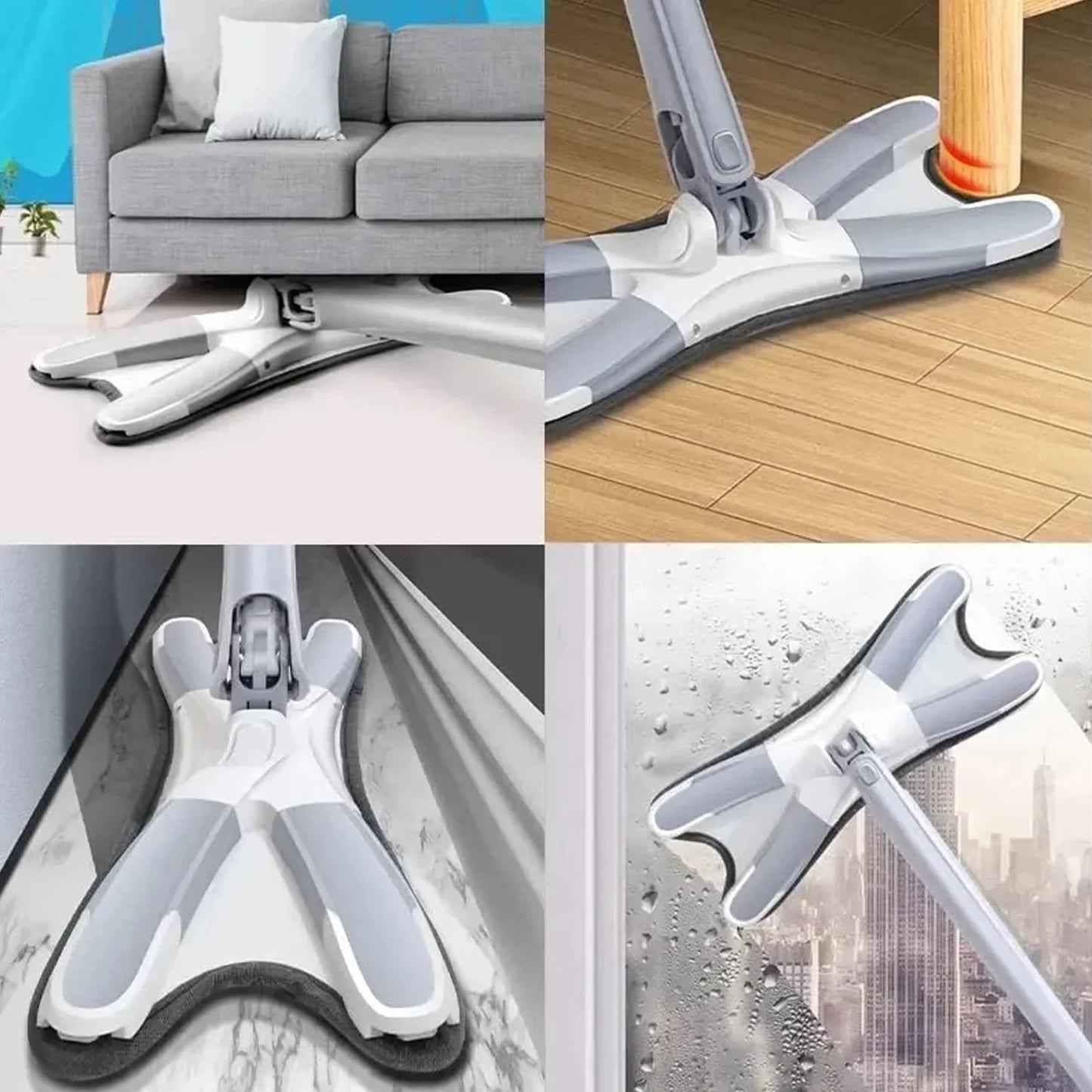 Adjustable 360° Flat Hand Mop: Floors, Walls, Ceilings