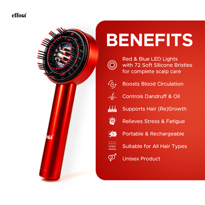 Effora's 3-1 Red Light Therapy Scalp Massager | 6 Months Warranty
