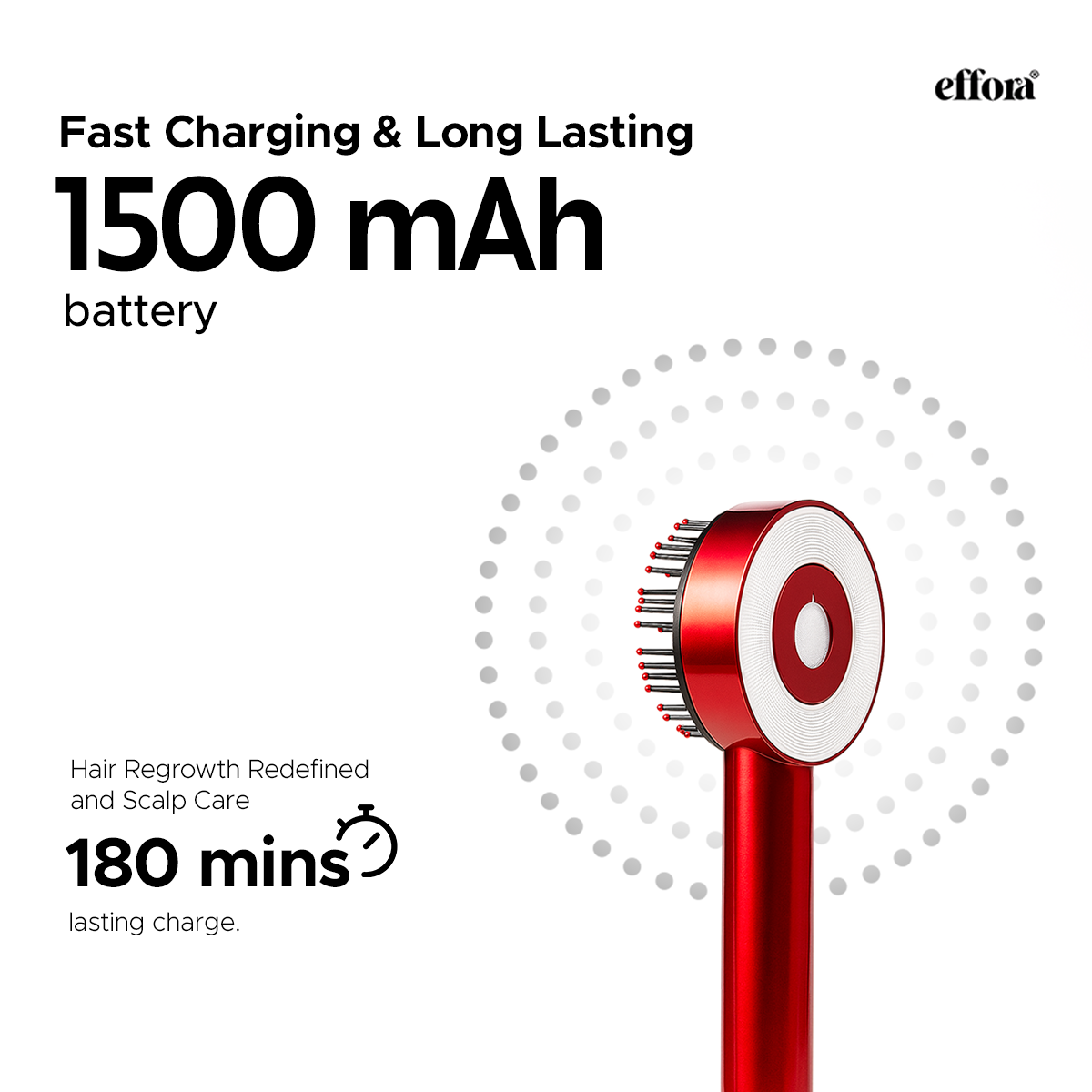 Effora's 3-1 Red Light Therapy Scalp Massager | 6 Months Warranty