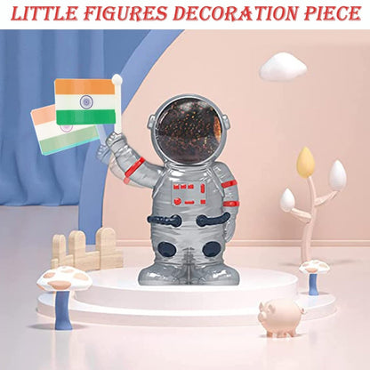Solar Power Astronaut Ornament with Indian Flag – Moving Hand (1 Pc)