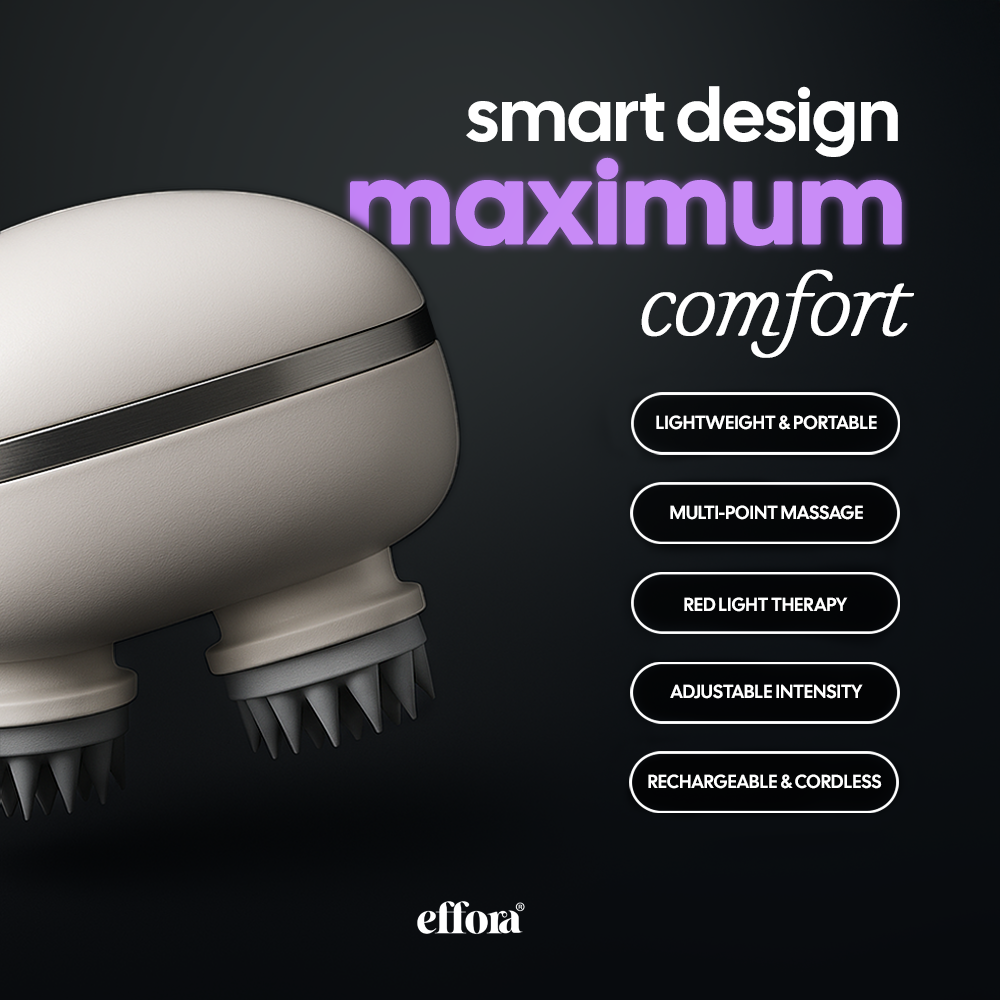 Hair Density and Growth-Stimulating Red Light Therapy Scalp Massager | 6 Months Warranty