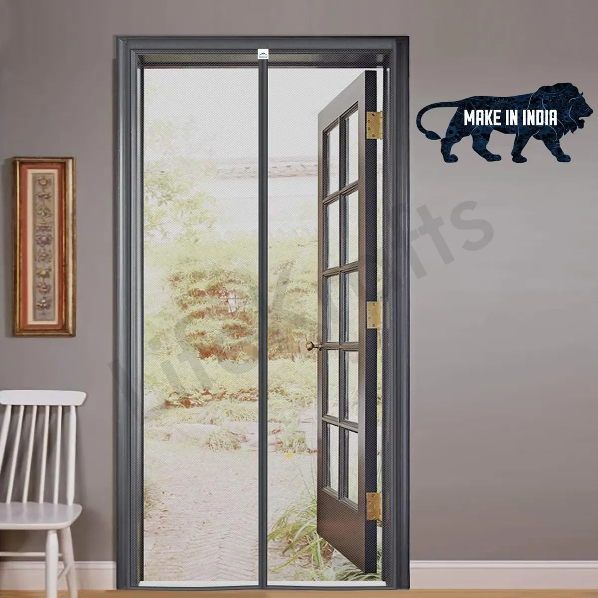 Polyester Magnetic Mosquito Net for Door – Black