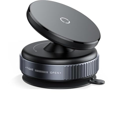 Magnetic Car Phone Holder – Ultra Vacuum Suction Mount | Strong Magnetic Grip | 360° Adjustable | Universal Dashboard Mount