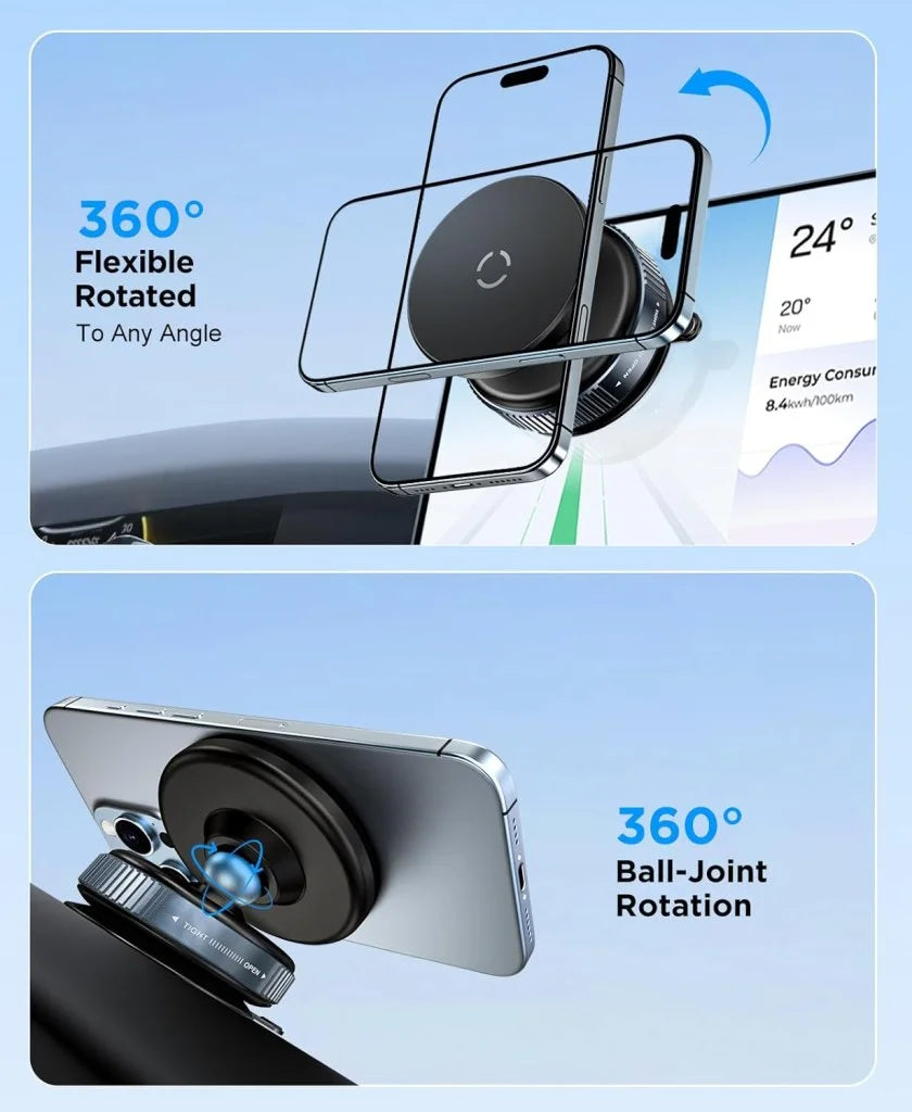 360° vacuum magnetic phone holder