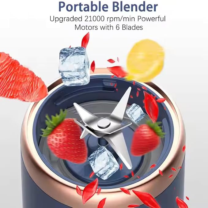 Rechargeable Portable Blender Set + Free Jar With Flip Lid