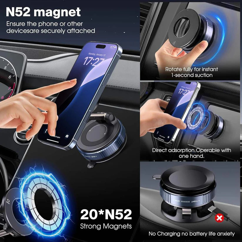 360° vacuum magnetic phone holder