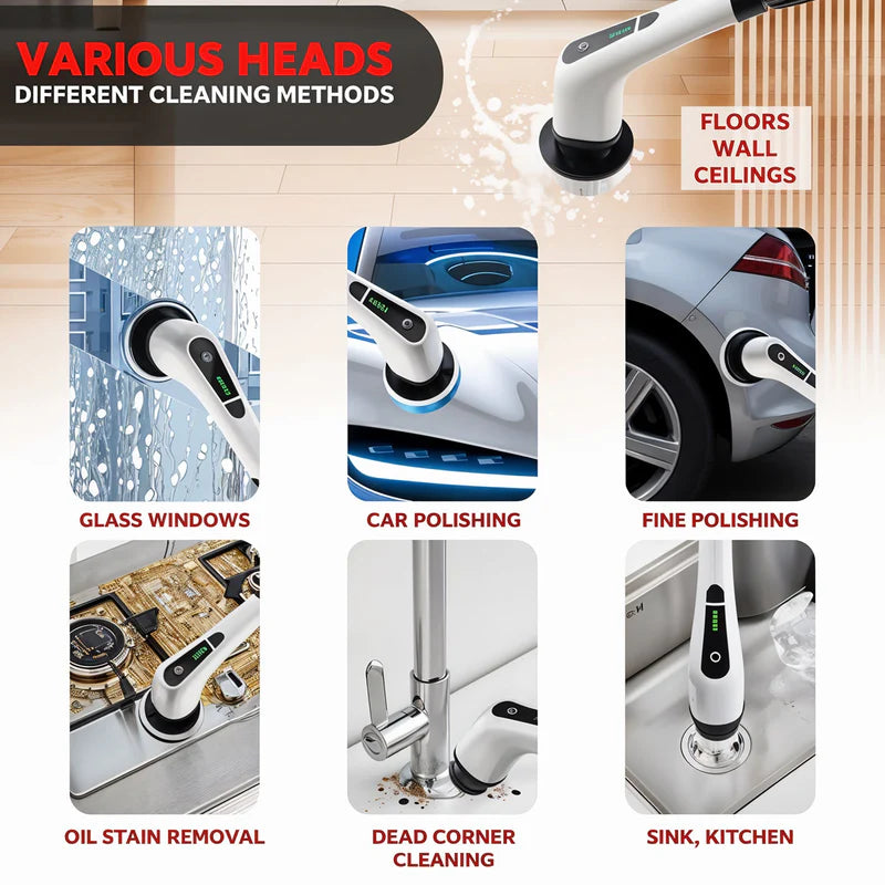 9 IN 1 CORDLESS ELECTRIC SPIN SCRUBBER