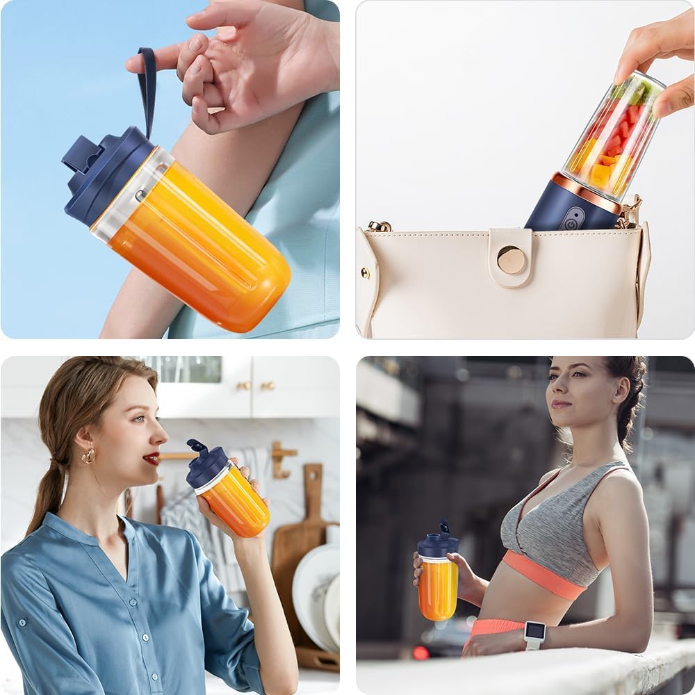 Rechargeable Portable Blender Set + Free Jar With Flip Lid