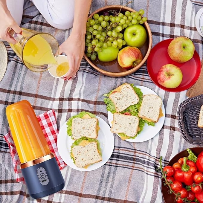 Rechargeable Portable Blender Set + Free Jar With Flip Lid