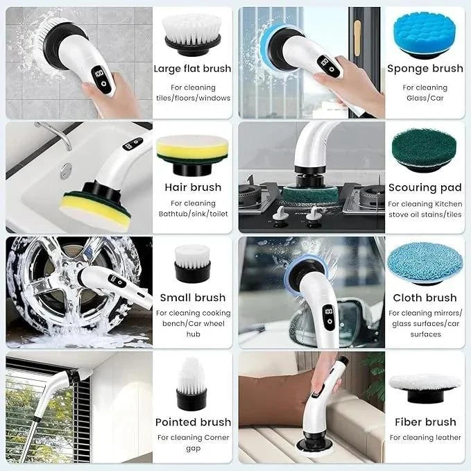 9 IN 1 CORDLESS ELECTRIC SPIN SCRUBBER