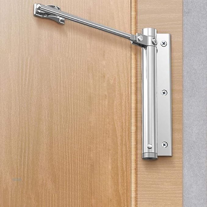 Automatic Self-Closing Stopper for Hinged Doors