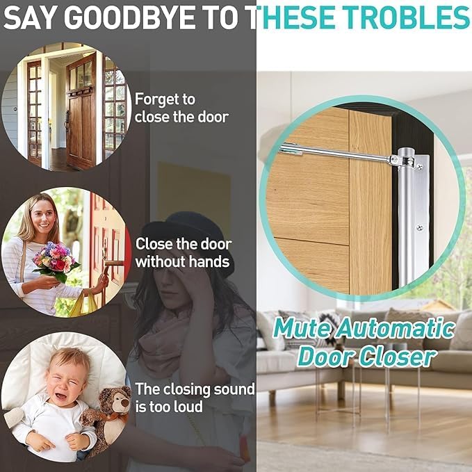 Automatic Self-Closing Stopper for Hinged Doors