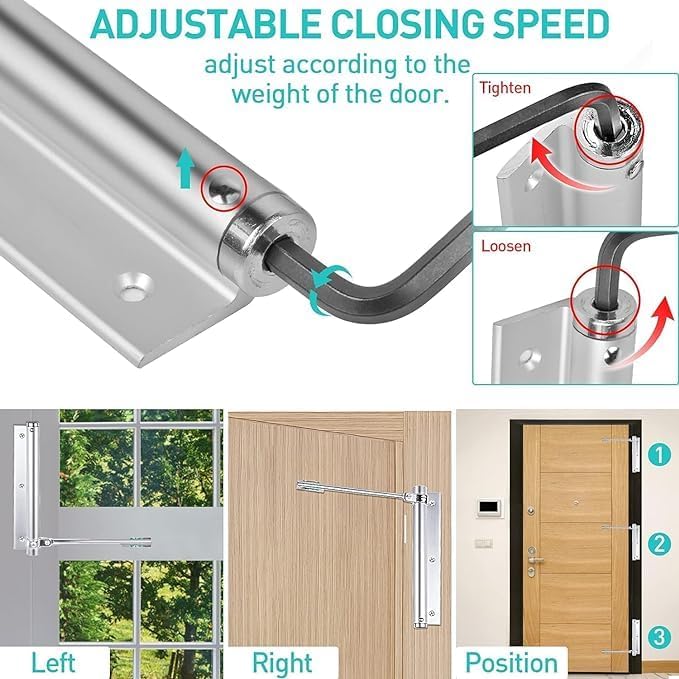 Automatic Self-Closing Stopper for Hinged Doors