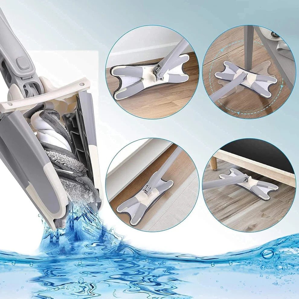 Adjustable 360° Flat Hand Mop: Floors, Walls, Ceilings