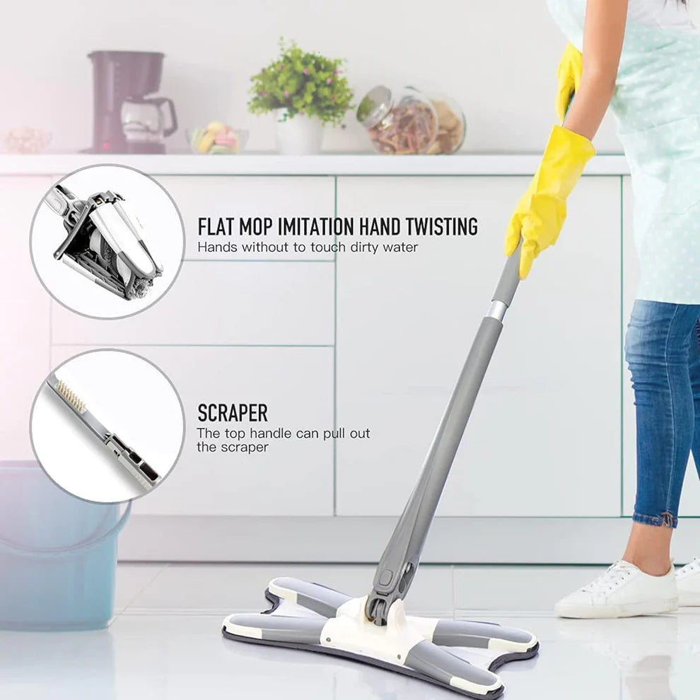 Adjustable 360° Flat Hand Mop: Floors, Walls, Ceilings